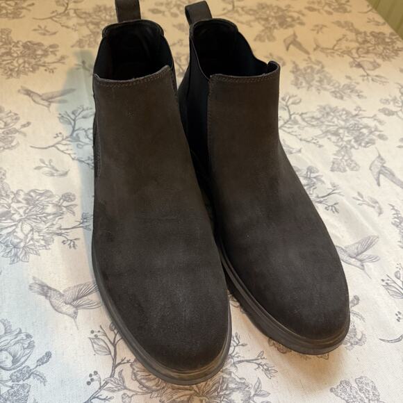 EASY SPIRIT EMBROOKS CHELSEA BOOT 11.5 MENS Gray Suede Leather Ankle main image 5